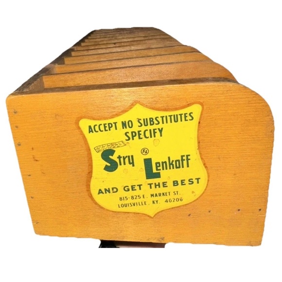 Stry‎ Lenkoff VTG Wooden Receipt Organizer Sorter Laundry Tag File Cabinet Wood - Picture 2 of 11